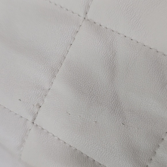 Sam Edelman Women's Cream Quilted Puffer Faux Leather Jacket, Preowned, XL - Picture 5 of 16